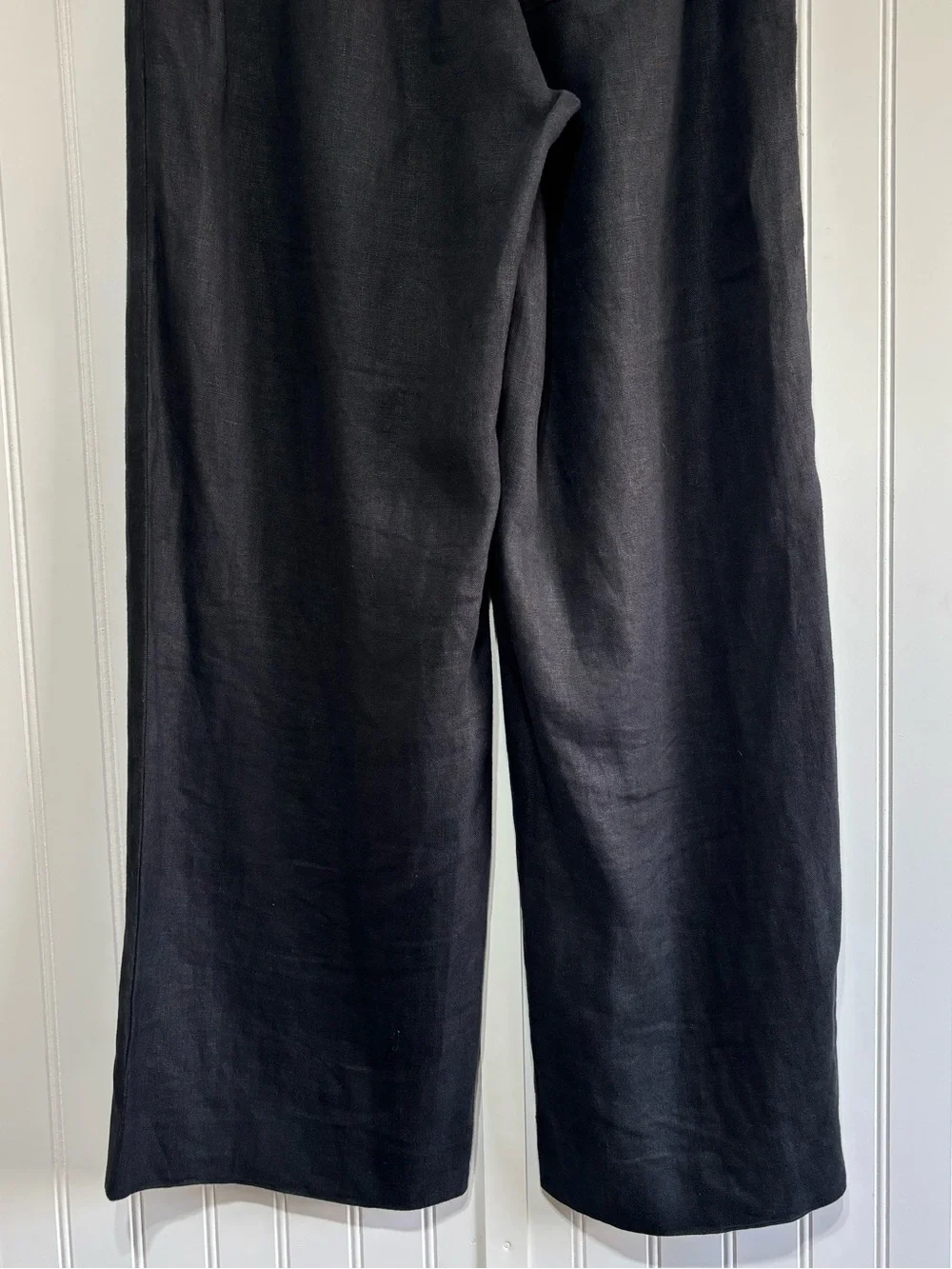 COS Black Linen Wide Leg Pull-On Pants Size 4 Minimalist